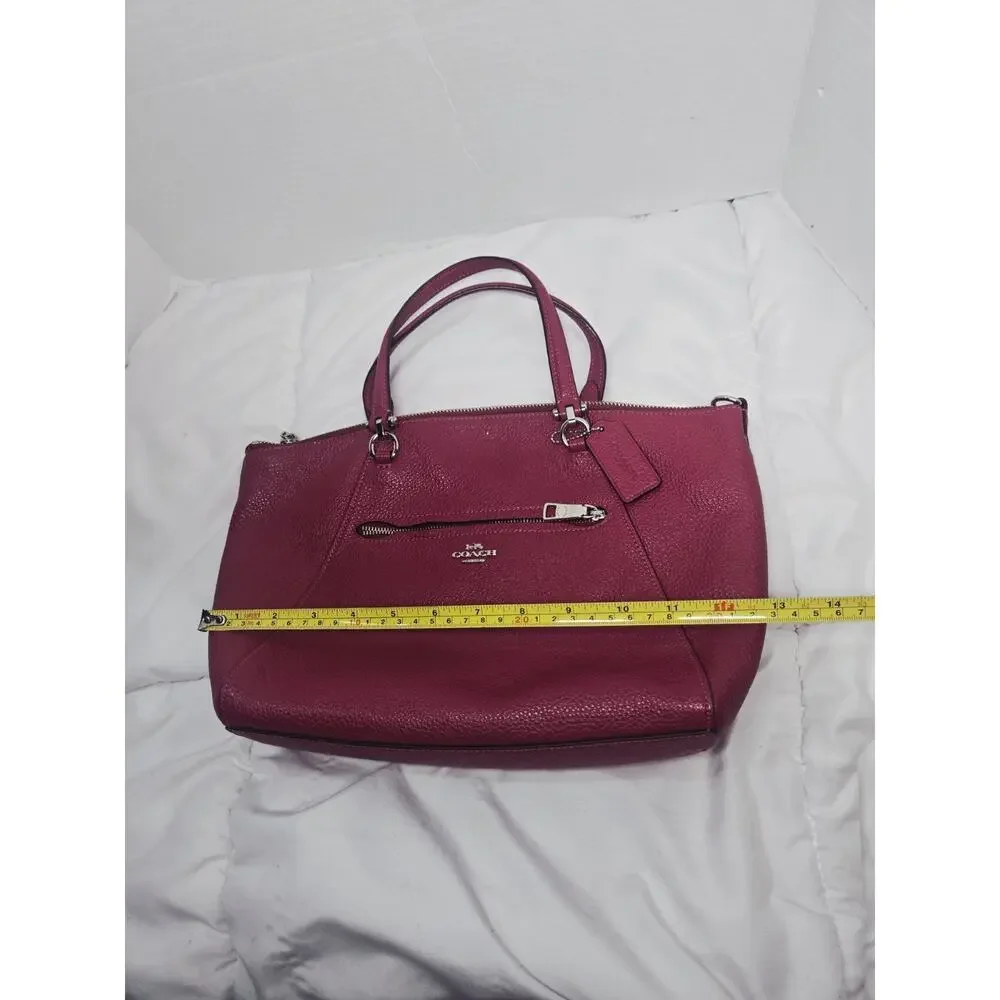 Vtg Coach Bag Prairie Burgundy Pebbled Leather No Strap Satchel Boho - Picture 8 of 10